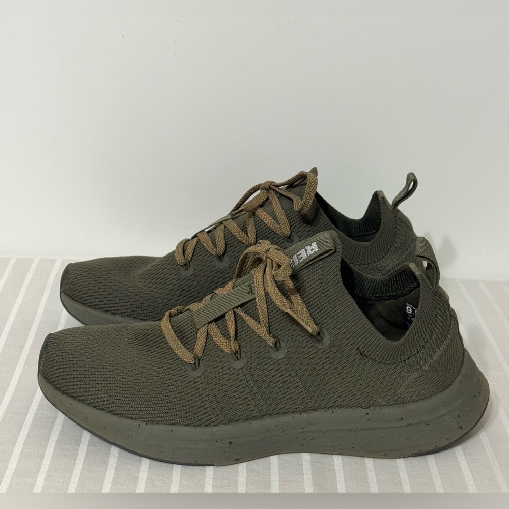 REI Co-op Beyonder Sneakers Olive Green Athletic Sock Knit Mesh Women's 9.5 - Picture 2 of 14